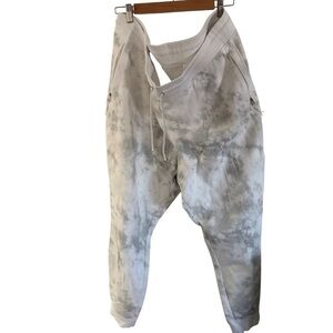 Old Navy Tie-Dye Dynamic Fleece High-Rise Drawstring Joggers XXL Gray & White